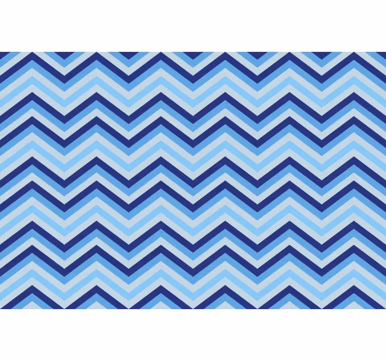 Cortina roller azul patrón chevron en tonos azules - TenVinilo