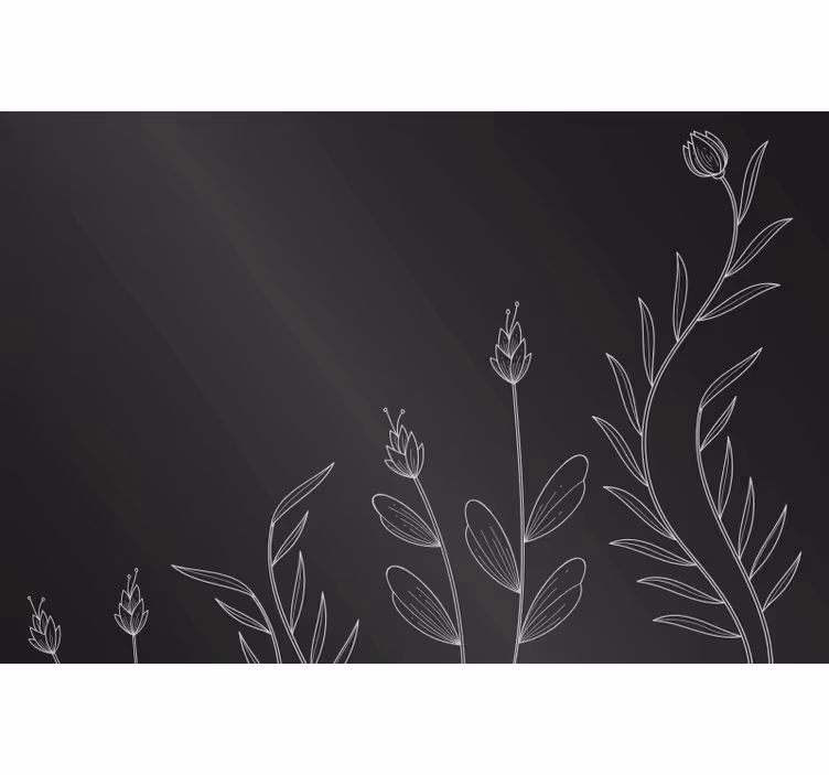 Cortina roller negra con fondo de plantas elegantes - TenVinilo