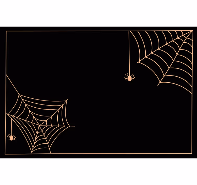 Cortina roller negra telaraña clásica sobre fondo negro - TenVinilo