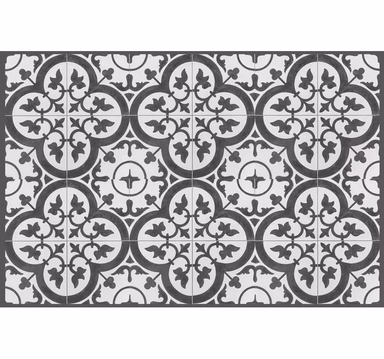 Cortina roller gris azulejos hidráulicos - TenVinilo