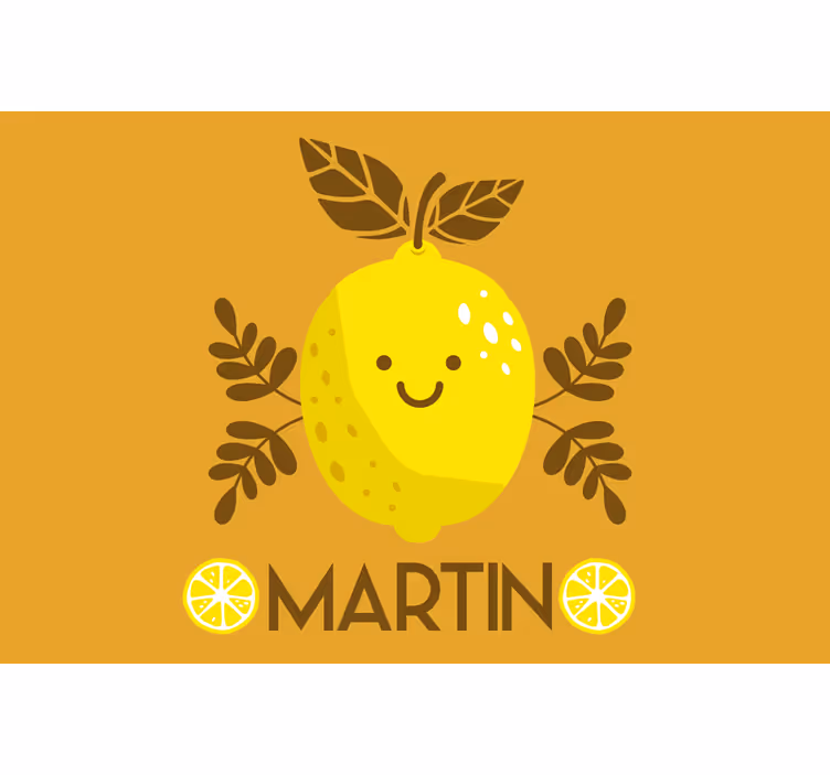 Cortina roller naranja limones sonrientes personalizados - TenVinilo