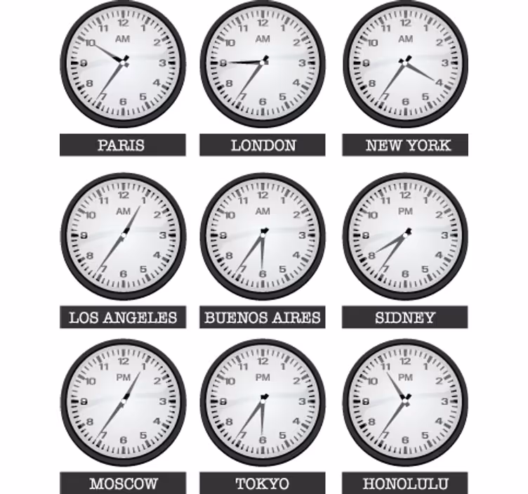 Cortina roller oficina vinilo decorativo horarios mundo - TenVinilo
