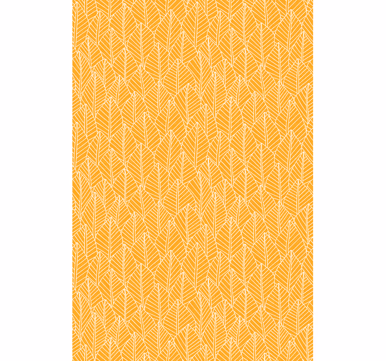 Cortina roller living comedor patrón hojas naranja - TenVinilo