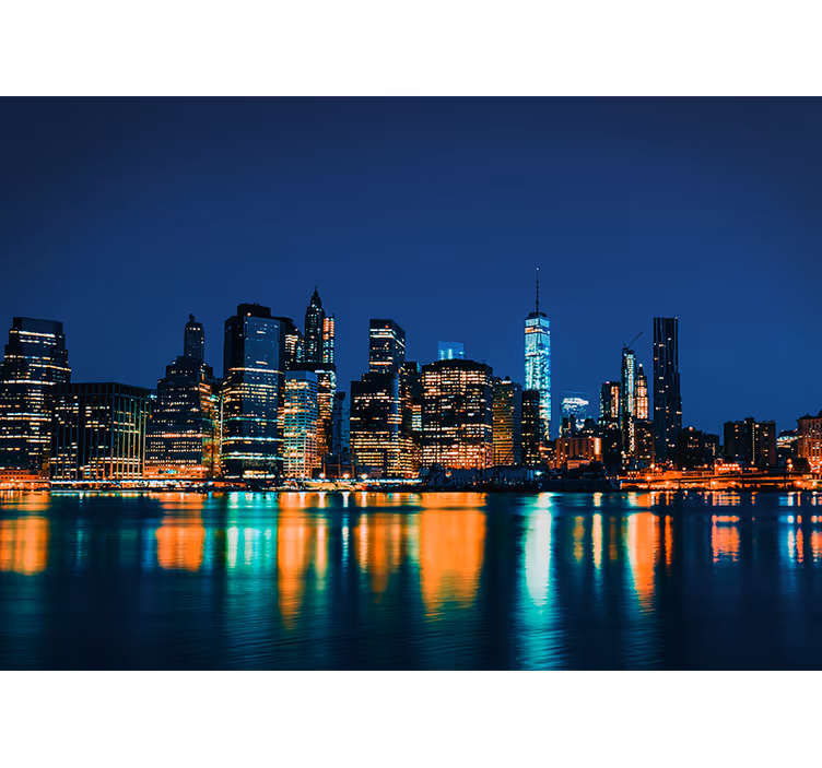 Cortina roller habitación horizonte de nueva york de noche - TenVinilo