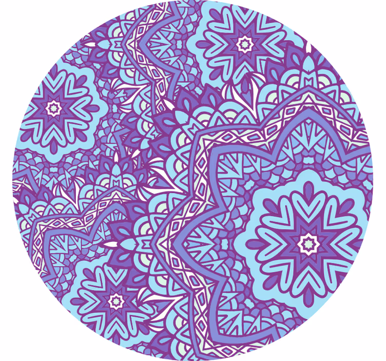 Cortina roller habitación mandala azul y morado - TenVinilo