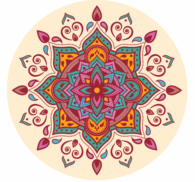 Cortina roller habitación mandala rosado - TenVinilo