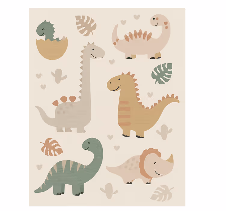 Cortina roller infantil diseño jurassic beige - TenVinilo