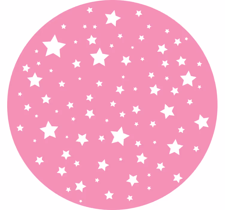 Cortina roller infantil estrellas rosadas redondas - TenVinilo