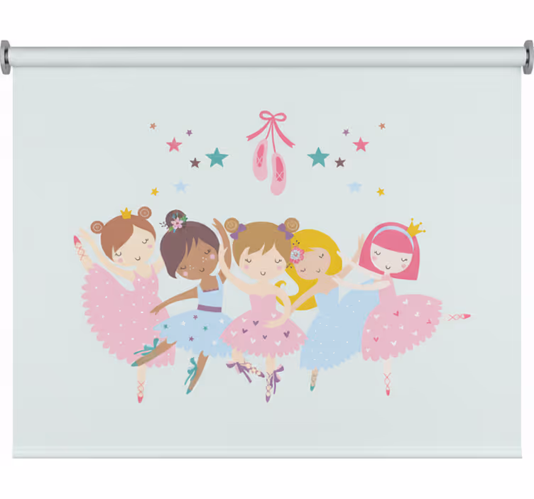 Cortina roller infantil ilustración de estrellas de ballet - TenVinilo