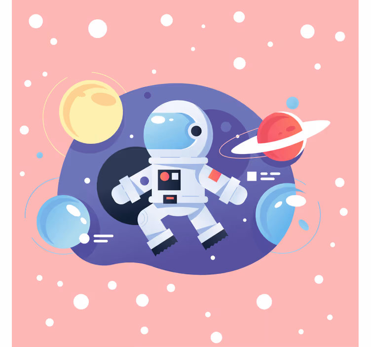 Cortina roller infantil símbolos de astronautas variados - TenVinilo