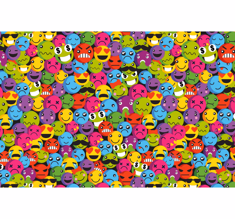 Cortina roller juvenil composición de emojis - TenVinilo