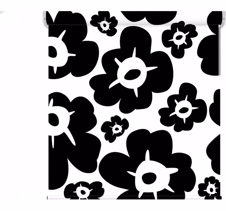 Cortina roller floral amapola negra - TenVinilo