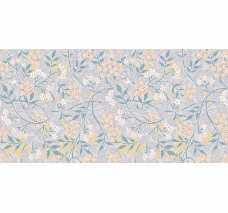 Cortina roller gris con elegante patrón floral de los 80 - TenVinilo