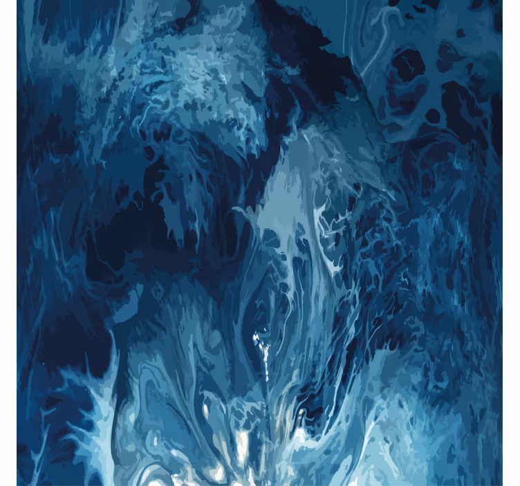 Cortina roller baño olas en tonos azules acuareladas - TenVinilo