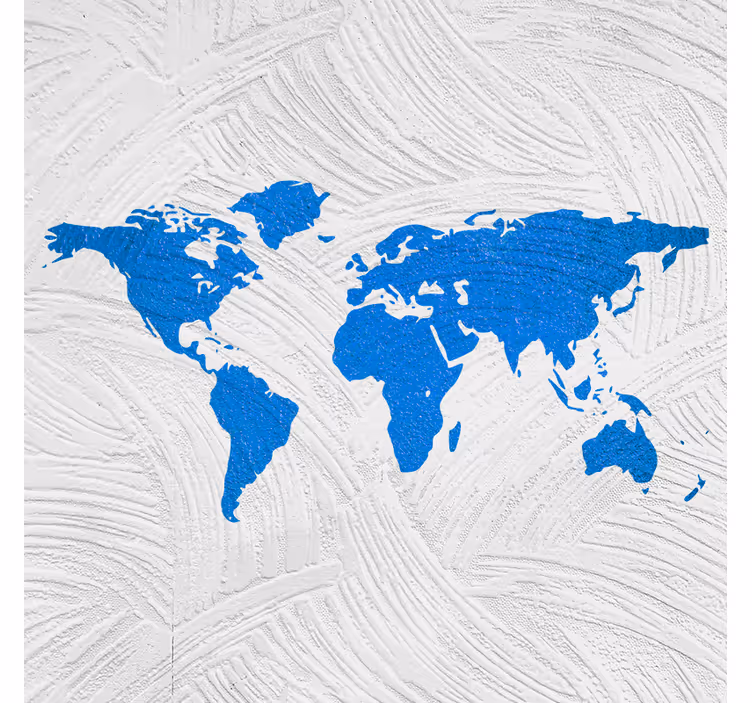 Cortina roller oficina mapa mundial azul - TenVinilo