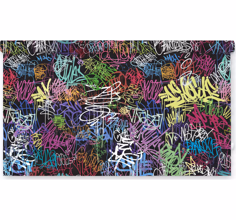 Cortina roller juvenil pintura en lienzo street art - TenVinilo