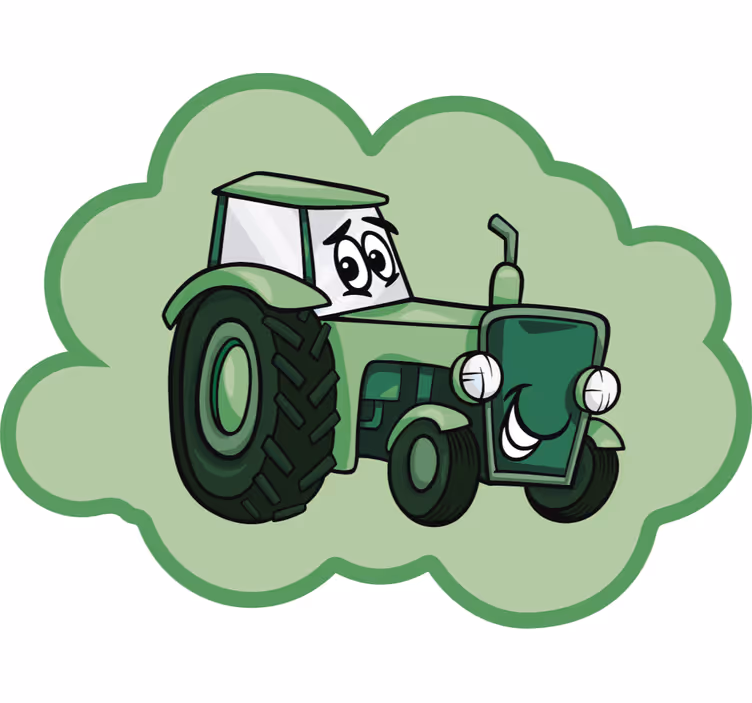 Cortina roller divertida tractor verde - TenVinilo