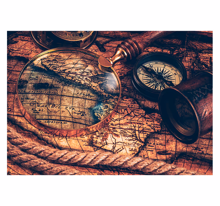 Cortina roller mapamundi mapa mundial en tonos marrones - TenVinilo