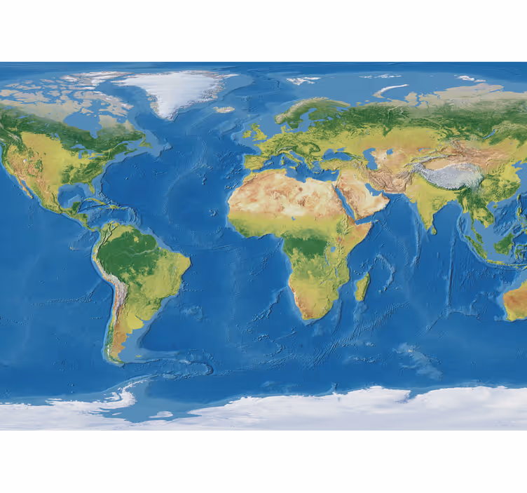 Cortina roller mapamundi mapa mundial realista - TenVinilo