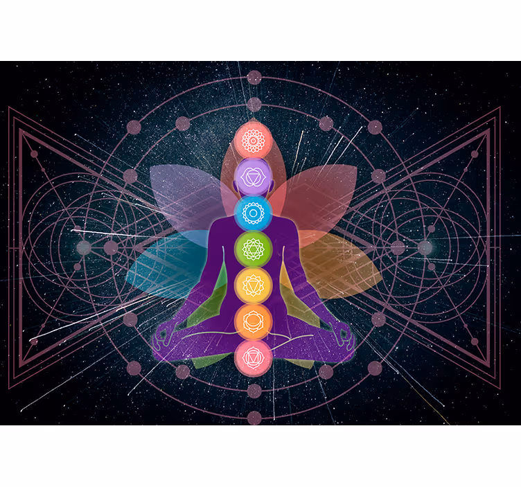 Cortina roller zen figura mística chakras - TenVinilo