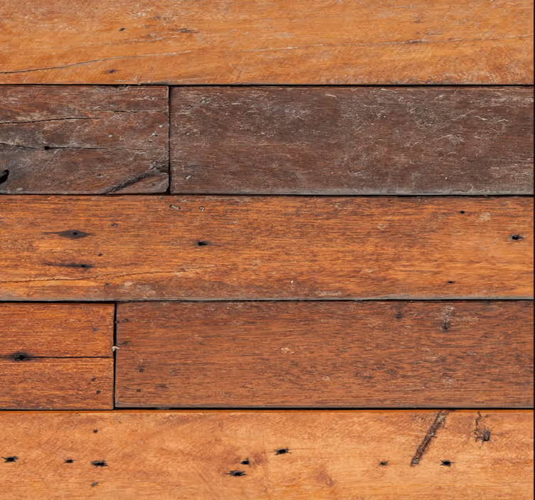 Cortina roller marrón tablones de madera - TenVinilo