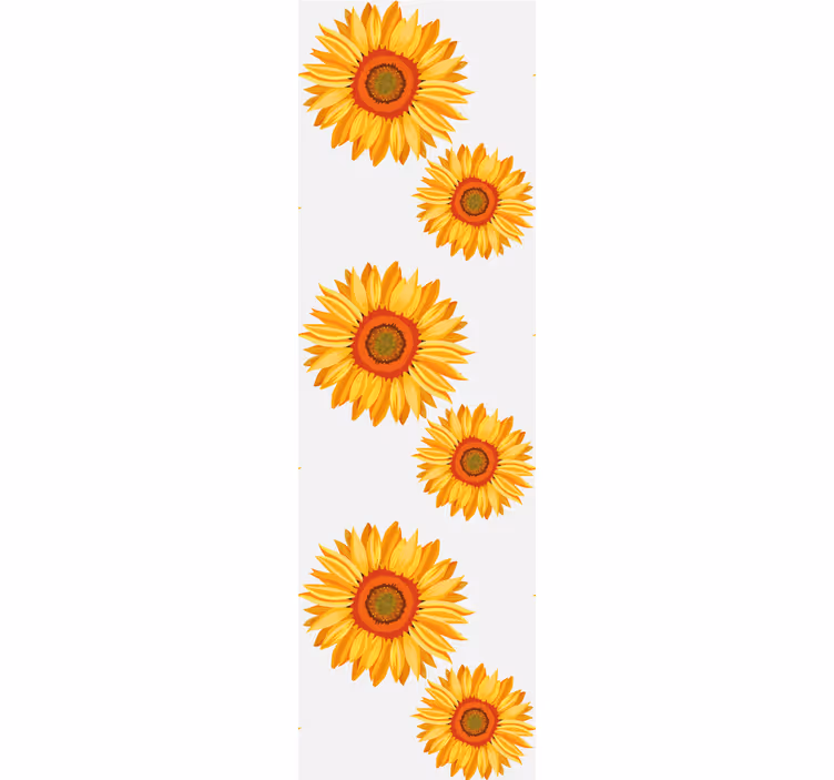 Cortina roller naranja flores elegantes - TenVinilo