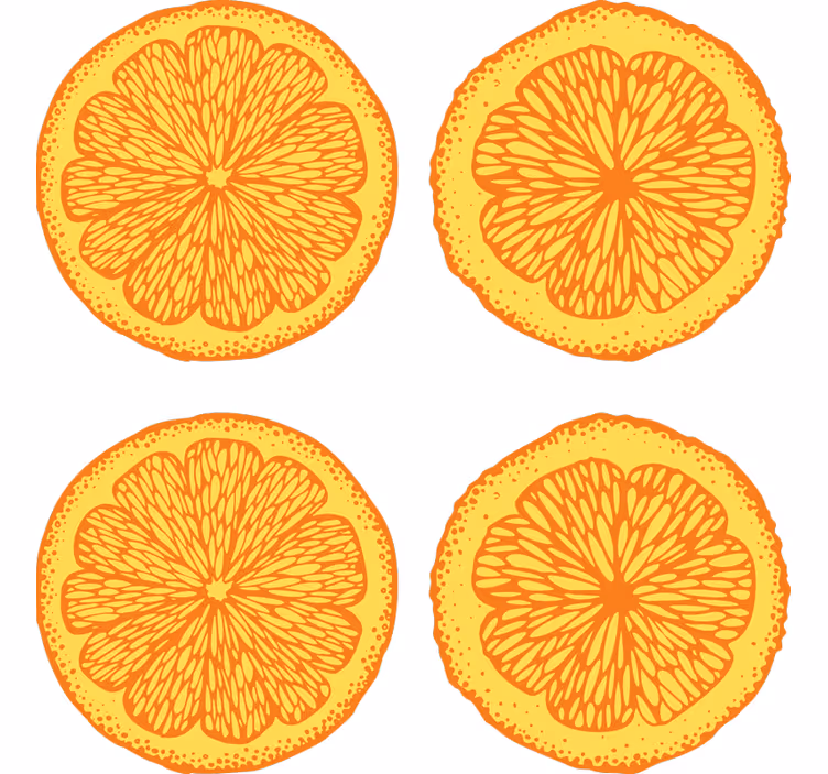 Cortina roller naranja patrón dibujado a mano pack stickers - TenVinilo