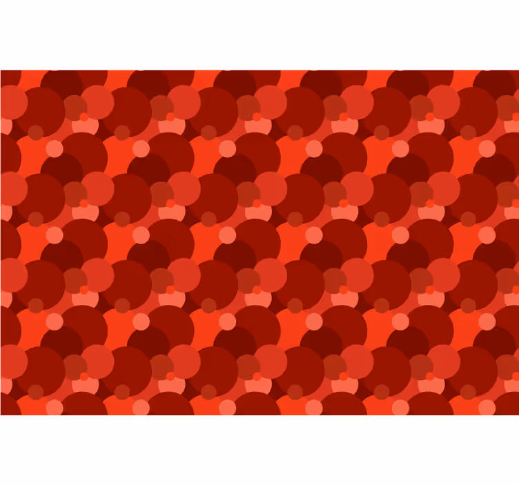 Cortina roller roja con patrón de círculos modernos - TenVinilo