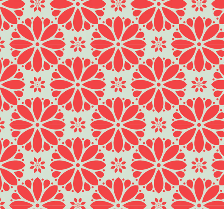 Cortina roller exterior motivos geométricos florales - TenVinilo