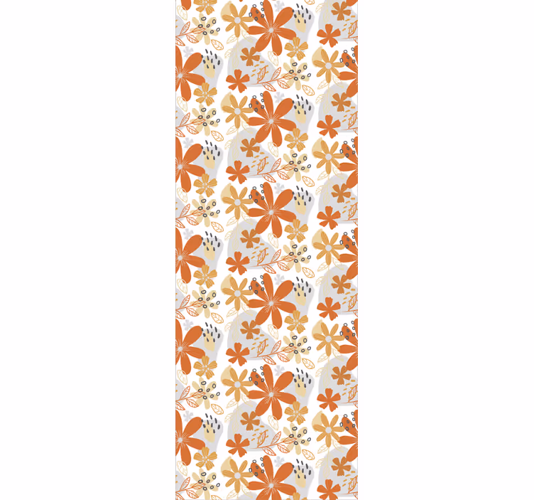 Cortina roller exterior textura floral naranja - TenVinilo