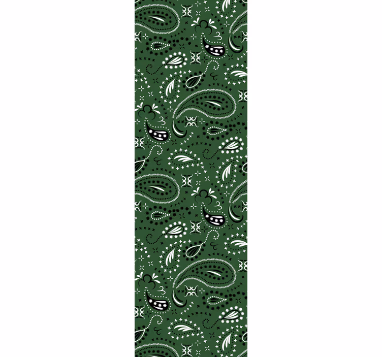 Cortina roller clásico paisley en tonos teal - TenVinilo