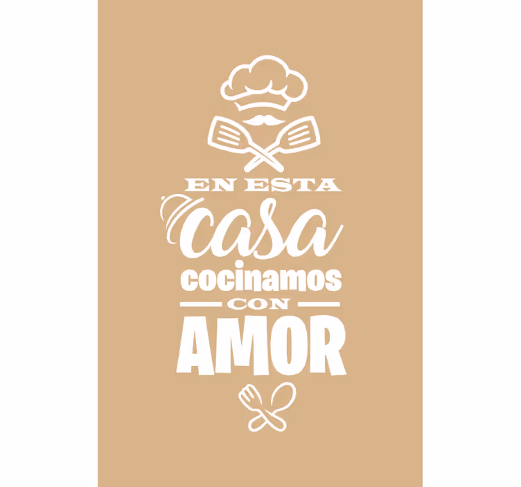 Estor frase cocinamos con amor - TenVinilo