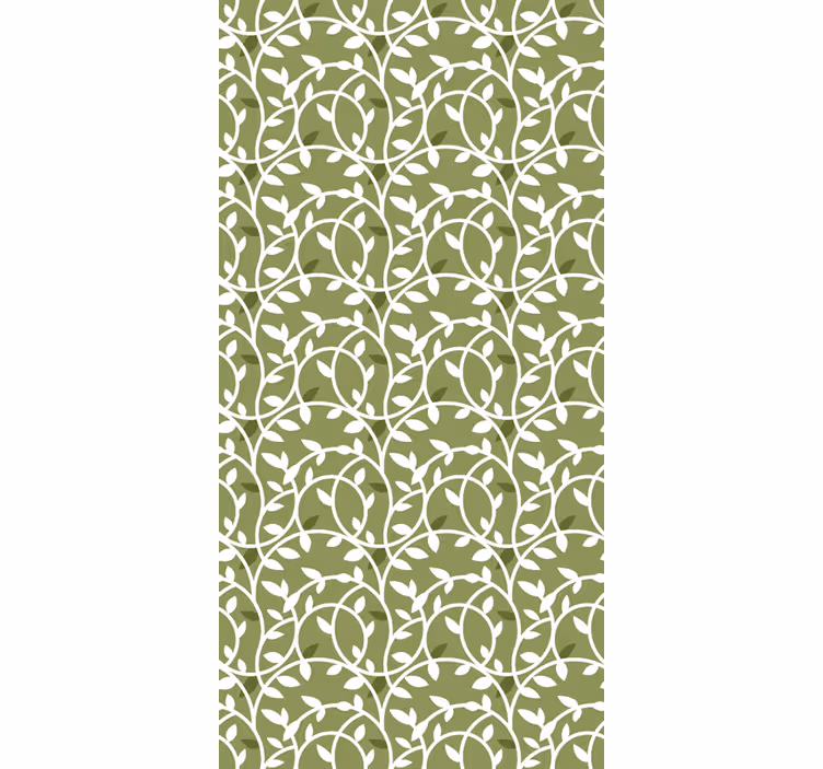 Estor enrollable verde elegante patrón plantas - TenVinilo