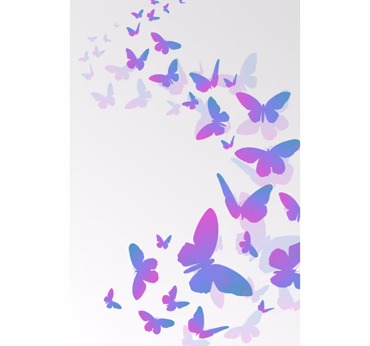 Estor enrollable pasillo patrón mariposas lilas - TenVinilo