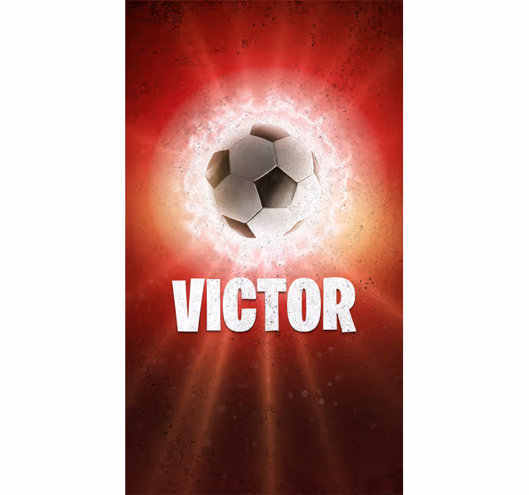 Estor enrollable fútbol pelota de fuego con nombre - TenVinilo