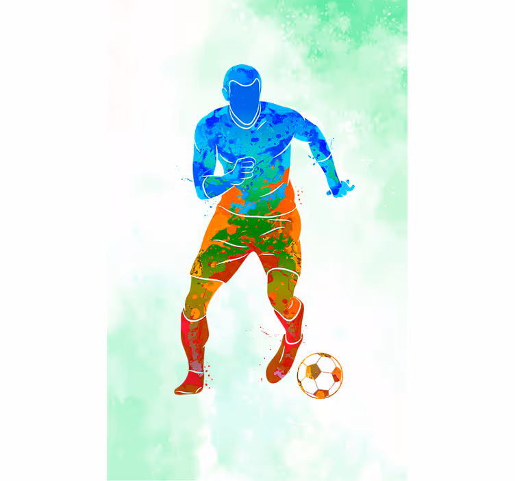 Estor enrollable fútbol jugador de acuarela - TenVinilo