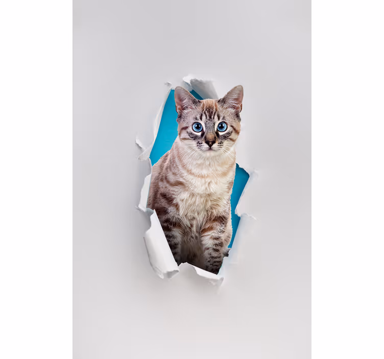 Estor animales efecto 3D gato - TenVinilo