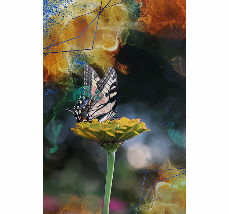 Cortina roller mariposas composición floral de mariposa - TenVinilo