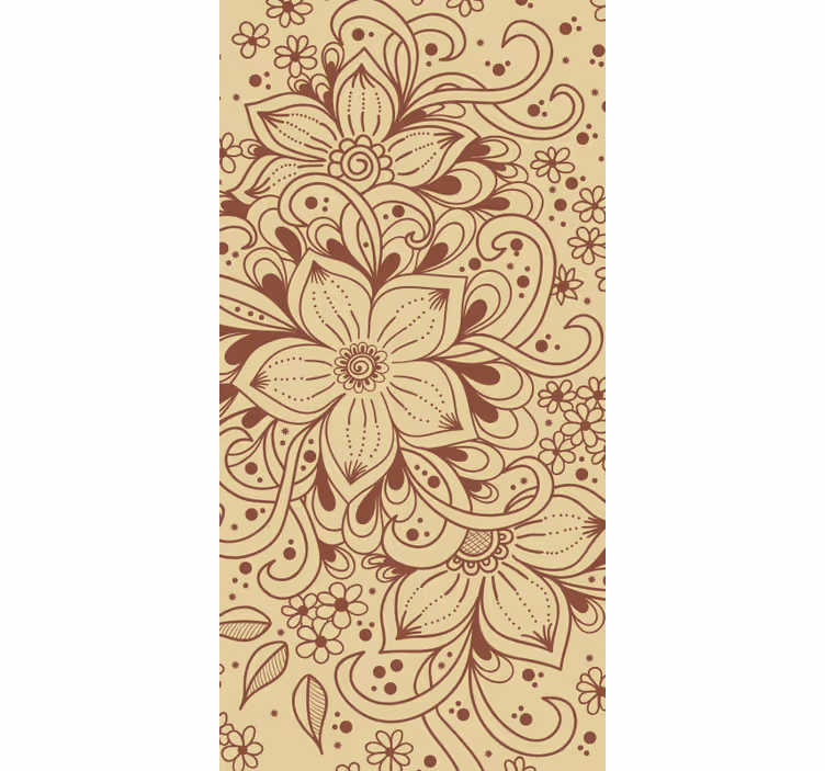 Estor elegante Flor de adorno mehndi - TenVinilo