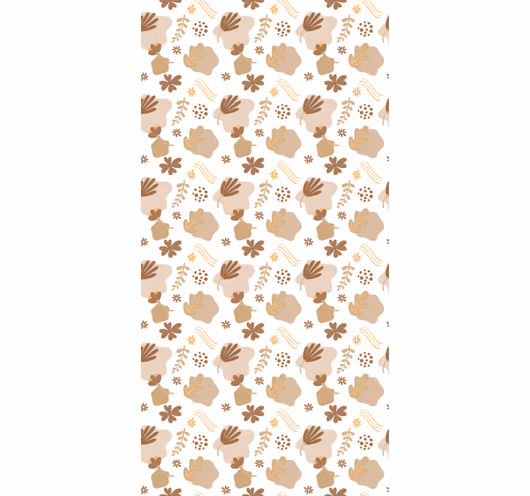 Cortina roller flores patrón beige orgánico - TenVinilo