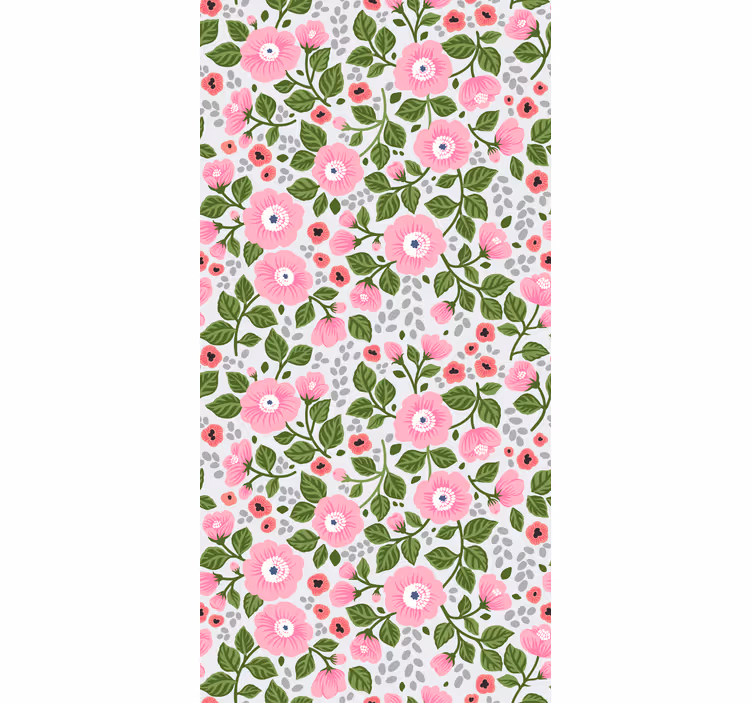 Estor floral Bonitas cabezas rosadas de - TenVinilo