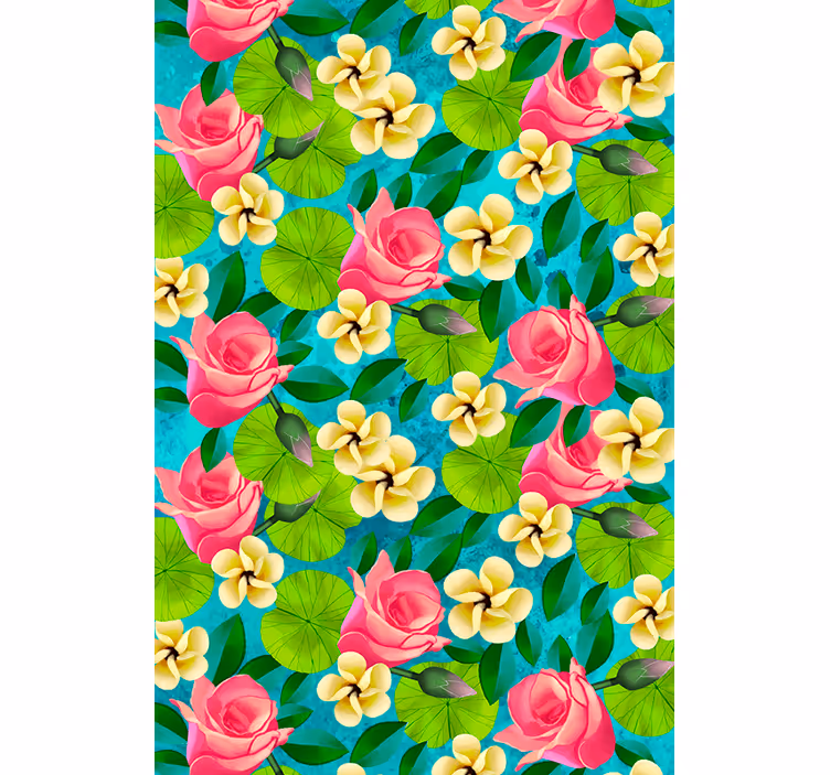 Cortina roller flores florecientes vibrantes - TenVinilo