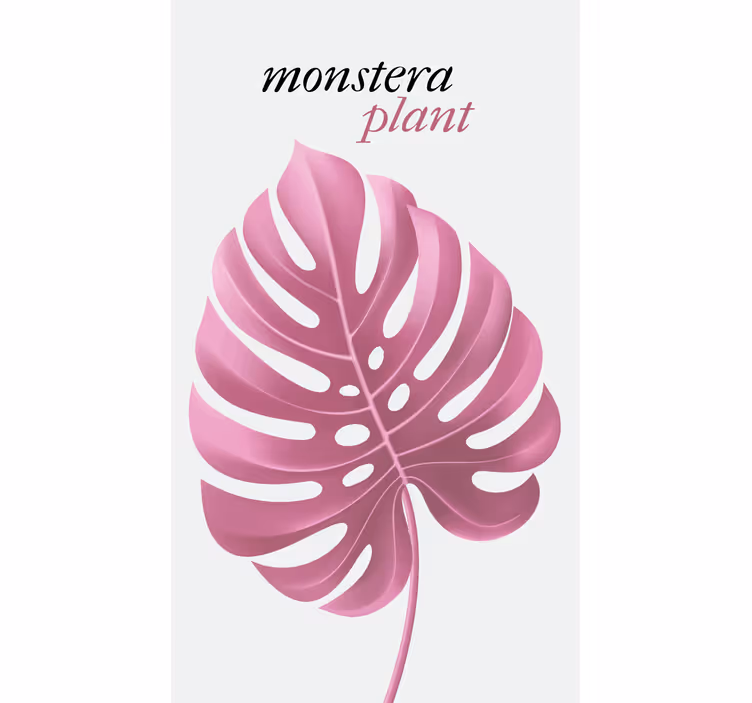 Cortina roller flores planta monstera rosa - TenVinilo