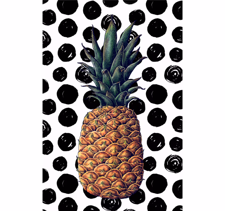 Cortina roller frutas piña con puntos - TenVinilo