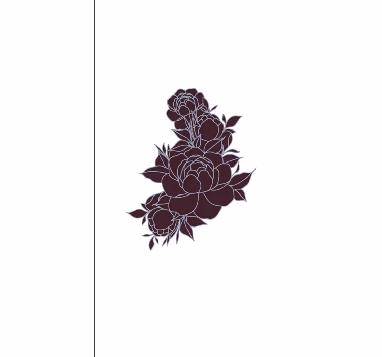 Cortina roller floral elegantes rosas negras - TenVinilo
