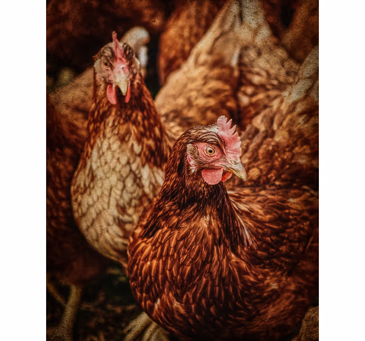 Cortina roller animales gallinas de granja rústicas - TenVinilo