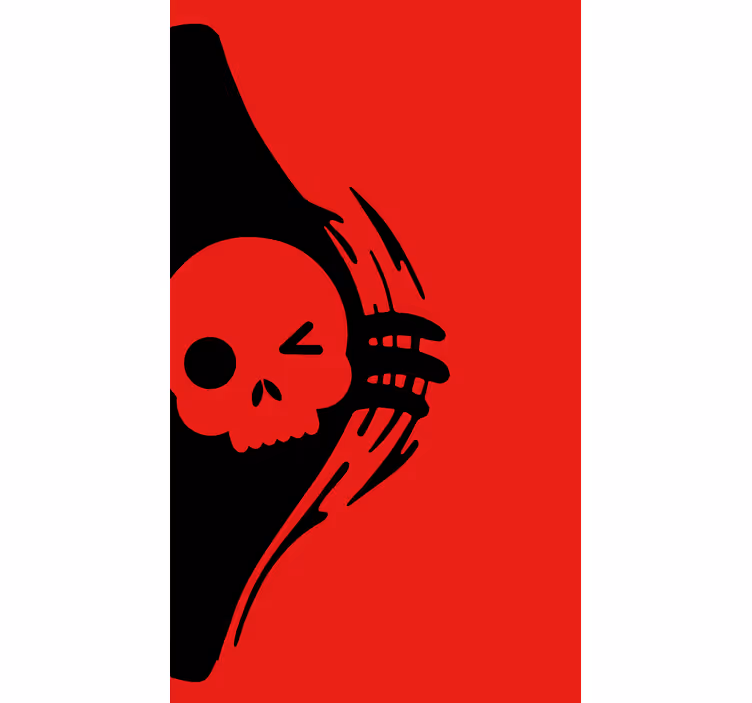 Cortina roller geek diseño de emblema de calavera - TenVinilo