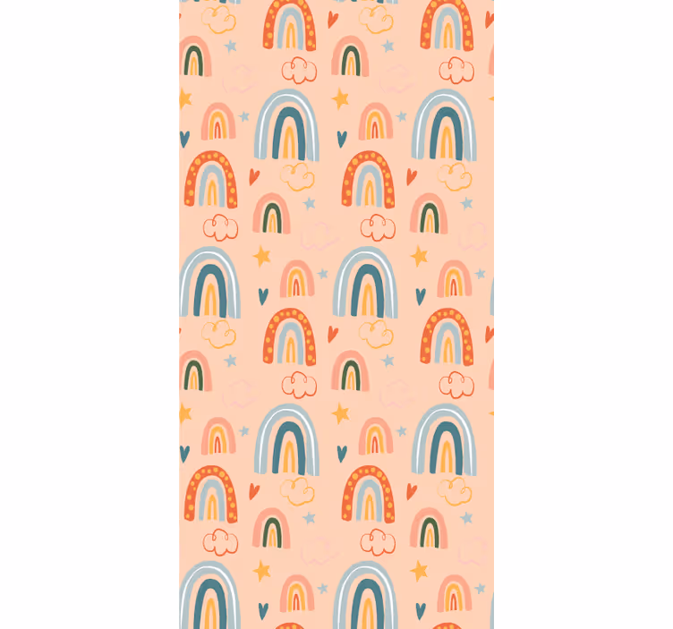 Estor infantil Arco iris naranja doodle - TenVinilo