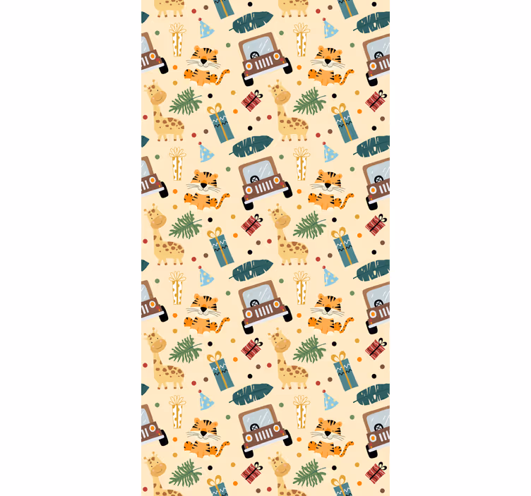 Cortina roller infantil aventuras con temática de safari - TenVinilo