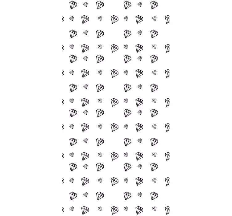 Cortina roller original diamantes blancos y negros - TenVinilo